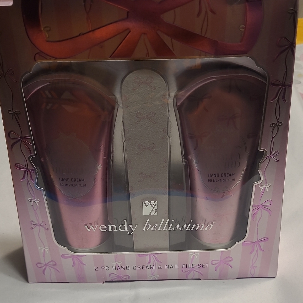 NWOT Wendy Bellissimo Pink Hand Cream & Nail File Set